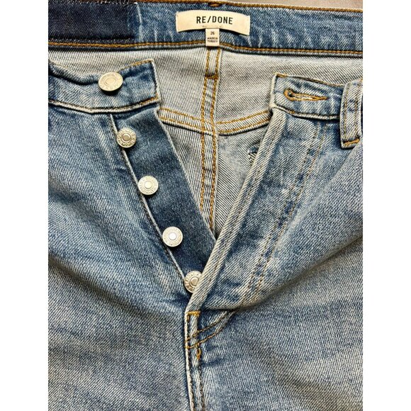 RE/DONE High Rise Button Fly Jeans Quiet Luxury Minimalism Size 26 Mid '90s Fit - Picture 5 of 7